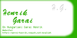 henrik garai business card